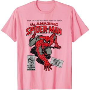 imageMarvel SpiderMan Retro Comic TShirtPink