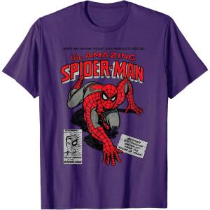 imageMarvel SpiderMan Retro Comic TShirtPurple