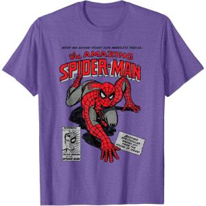 imageMarvel SpiderMan Retro Comic TShirtPurple Heather