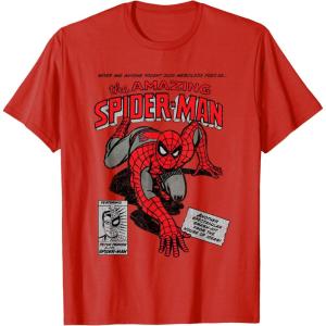 imageMarvel SpiderMan Retro Comic TShirtRed