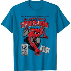 imageMarvel SpiderMan Retro Comic TShirtSapphire Blue