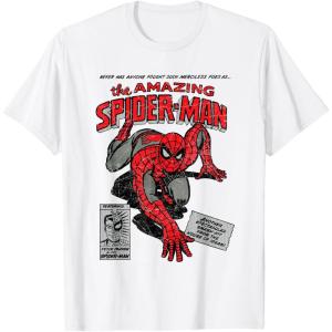 imageMarvel SpiderMan Retro Comic TShirtWhite
