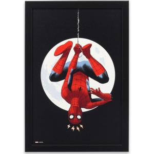 imageMarvel SpiderMan Upside Down Framed Wood Wall Decor  Fun SpiderMan Wall Art for Man Cave or Movie RoomBlackRed