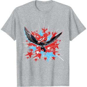 imageMarvel Studios Captain America Brave New World Star Burst TShirtHeather Grey