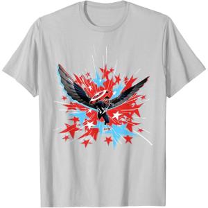 imageMarvel Studios Captain America Brave New World Star Burst TShirtSilver Grey