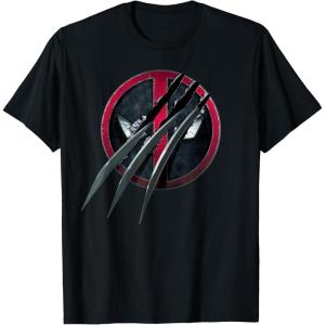 imageMarvel Studios Deadpool ampamp Wolverine Slashed Icon with Claws TShirtBlack