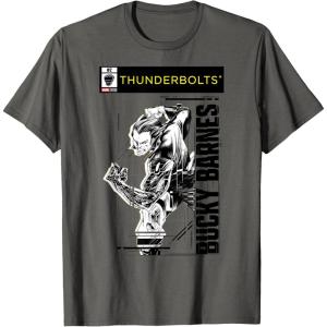 imageMarvel Studios Thunderbolts Bucky Barnes BampampW Comic Cover 2 TShirtAsphalt Grey