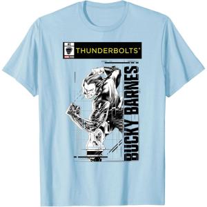 imageMarvel Studios Thunderbolts Bucky Barnes BampampW Comic Cover 2 TShirtBaby Blue