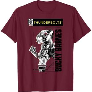 imageMarvel Studios Thunderbolts Bucky Barnes BampampW Comic Cover 2 TShirtBurgundy