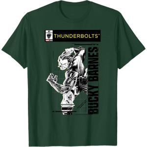 imageMarvel Studios Thunderbolts Bucky Barnes BampampW Comic Cover 2 TShirtDark Green