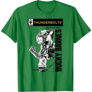 imageMarvel Studios Thunderbolts Bucky Barnes BampampW Comic Cover 2 TShirtKelly Green