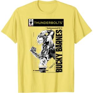 imageMarvel Studios Thunderbolts Bucky Barnes BampampW Comic Cover 2 TShirtLemon Yellow