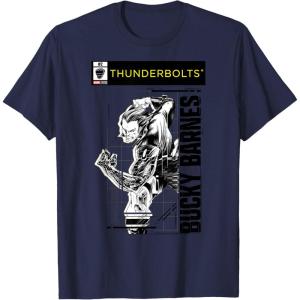imageMarvel Studios Thunderbolts Bucky Barnes BampampW Comic Cover 2 TShirtNavy Blue