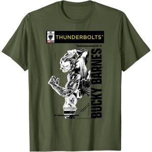 imageMarvel Studios Thunderbolts Bucky Barnes BampampW Comic Cover 2 TShirtOlive Green