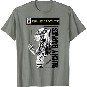 imageMarvel Studios Thunderbolts Bucky Barnes BampampW Comic Cover 2 TShirtOlive Heather