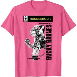 imageMarvel Studios Thunderbolts Bucky Barnes BampampW Comic Cover 2 TShirtPink Heather