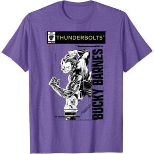 imageMarvel Studios Thunderbolts Bucky Barnes BampampW Comic Cover 2 TShirtPurple Heather