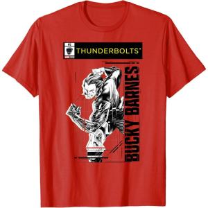 imageMarvel Studios Thunderbolts Bucky Barnes BampampW Comic Cover 2 TShirtRed