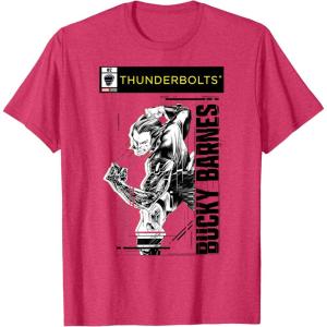imageMarvel Studios Thunderbolts Bucky Barnes BampampW Comic Cover 2 TShirtRed Heather