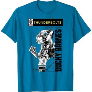 imageMarvel Studios Thunderbolts Bucky Barnes BampampW Comic Cover 2 TShirtSapphire Blue
