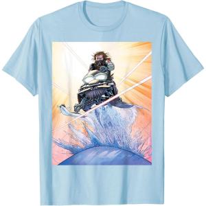 imageMarvel Studios Thunderbolts Comic Art Bucky Barnes Snow Jump TShirtBaby Blue