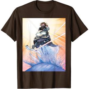 imageMarvel Studios Thunderbolts Comic Art Bucky Barnes Snow Jump TShirtBrown