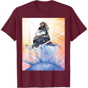 imageMarvel Studios Thunderbolts Comic Art Bucky Barnes Snow Jump TShirtBurgundy
