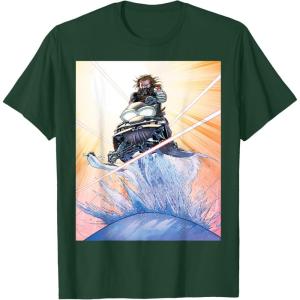 imageMarvel Studios Thunderbolts Comic Art Bucky Barnes Snow Jump TShirtDark Green