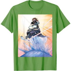 imageMarvel Studios Thunderbolts Comic Art Bucky Barnes Snow Jump TShirtGrass Green
