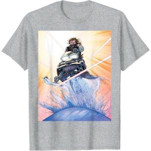 imageMarvel Studios Thunderbolts Comic Art Bucky Barnes Snow Jump TShirtHeather Grey