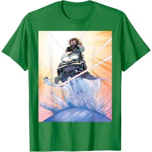 imageMarvel Studios Thunderbolts Comic Art Bucky Barnes Snow Jump TShirtKelly Green