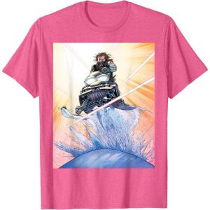 imageMarvel Studios Thunderbolts Comic Art Bucky Barnes Snow Jump TShirtPink Heather