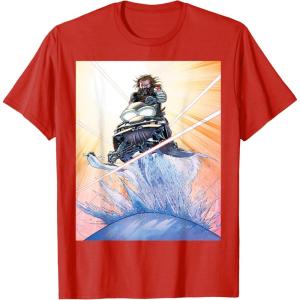 imageMarvel Studios Thunderbolts Comic Art Bucky Barnes Snow Jump TShirtRed