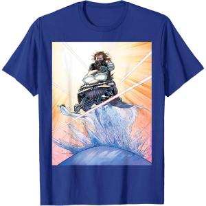 imageMarvel Studios Thunderbolts Comic Art Bucky Barnes Snow Jump TShirtRoyal Blue