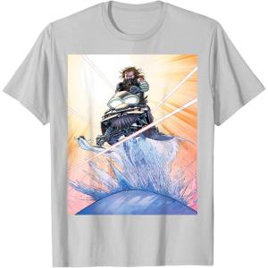 imageMarvel Studios Thunderbolts Comic Art Bucky Barnes Snow Jump TShirtSilver Grey