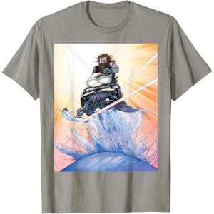 imageMarvel Studios Thunderbolts Comic Art Bucky Barnes Snow Jump TShirtSlate Grey