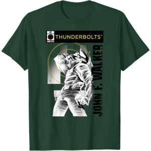 imageMarvel Studios Thunderbolts John F Walker BampampW Comic Cover 5 TShirtDark Green