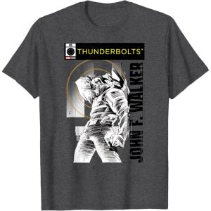 imageMarvel Studios Thunderbolts John F Walker BampampW Comic Cover 5 TShirtDark Heather Grey
