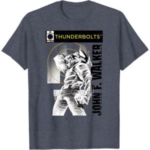 imageMarvel Studios Thunderbolts John F Walker BampampW Comic Cover 5 TShirtHeather Blue