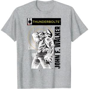 imageMarvel Studios Thunderbolts John F Walker BampampW Comic Cover 5 TShirtHeather Grey