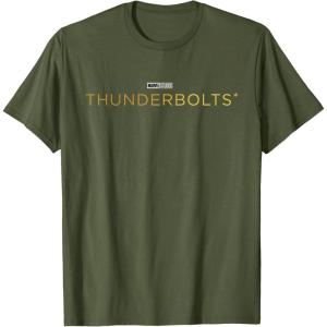 imageMarvel Studios Thunderbolts Movie Logo TShirtOlive Green