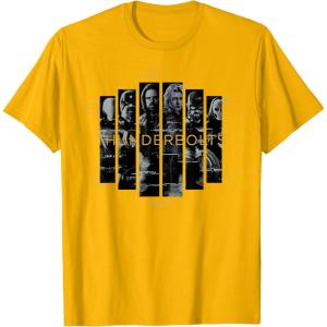 imageMarvel Studios Thunderbolts Team Glitched with Logo TShirtGolden Yellow
