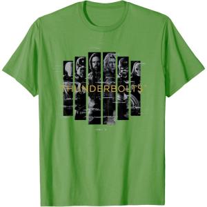 imageMarvel Studios Thunderbolts Team Glitched with Logo TShirtGrass Green