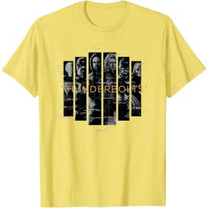 imageMarvel Studios Thunderbolts Team Glitched with Logo TShirtLemon Yellow