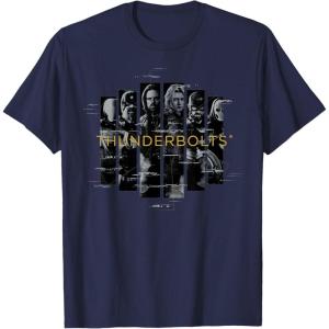imageMarvel Studios Thunderbolts Team Glitched with Logo TShirtNavy Blue