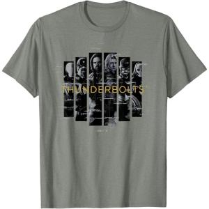 imageMarvel Studios Thunderbolts Team Glitched with Logo TShirtOlive Heather