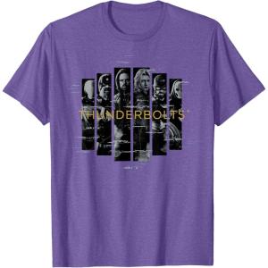 imageMarvel Studios Thunderbolts Team Glitched with Logo TShirtPurple Heather