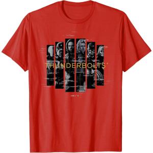 imageMarvel Studios Thunderbolts Team Glitched with Logo TShirtRed