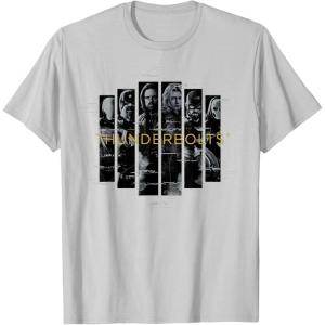imageMarvel Studios Thunderbolts Team Glitched with Logo TShirtSilver Grey