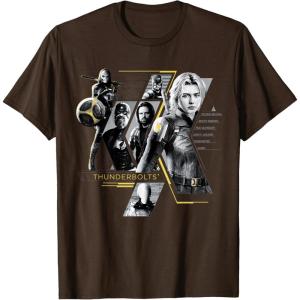 imageMarvel Studios Thunderbolts Team Mission Roster TShirtBrown